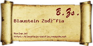 Blaustein Zsófia névjegykártya